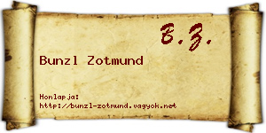 Bunzl Zotmund névjegykártya